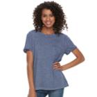 Juniors' So&reg; 1-pocket Heathered Tee, Teens, Size: Medium, Dark Blue