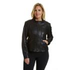 Plus Size Excelled Leather Motorcycle Jacket, Women's, Size: 3xl, Black