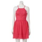 Juniors' Trixxi Lace Halter Dress, Girl's, Size: Large, Brt Pink