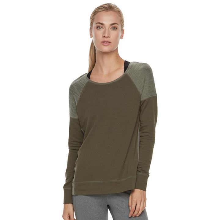 Women's Tek Gear&reg; Raglan French Terry Top, Size: Xl, Dark Green