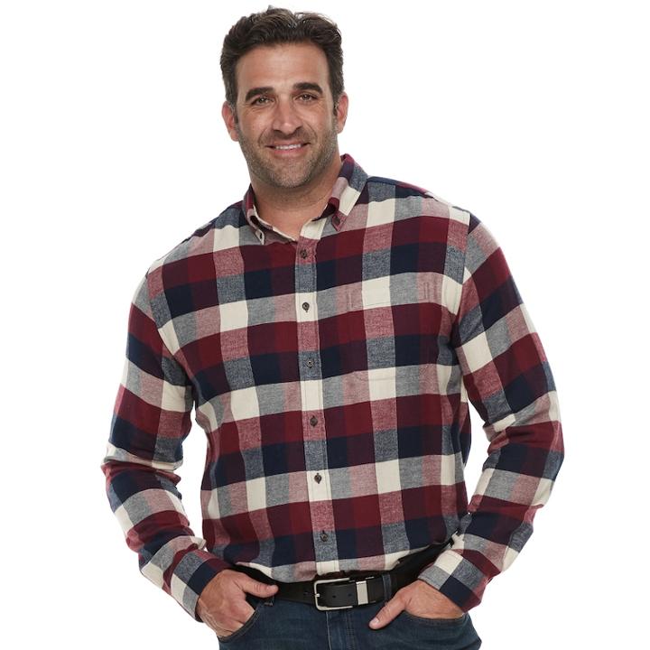 Big & Tall Croft & Barrow&reg; Regular-fit Flannel Woven Button-down Shirt, Men's, Size: L Tall, Red