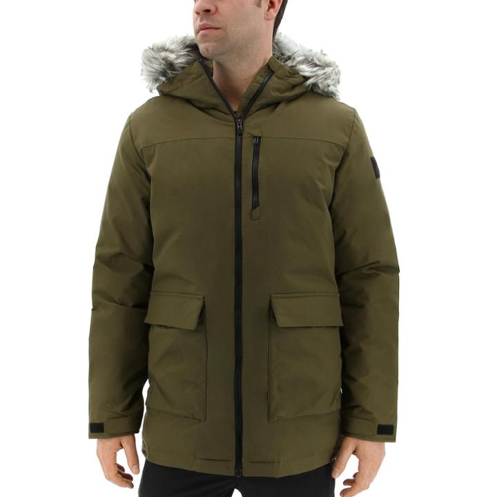 Men's Adidas Outdoor Xploric Faux-fur Hooded Parka, Size: Xxl, Med Green