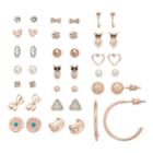 Mudd&reg; Owl, Cat & Hoop Earring Set, Women's, Pink