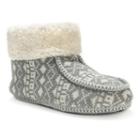 Muk Luks Women's Fairisle Moccasin Boot Slippers, Size: Medium, Grey
