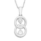 10k White Gold 1/10 Carat T.w. Diamond 2-stone Pendant Necklace, Women's, Size: 18