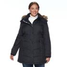 Plus Size Hemisphere Hooded Storm Coat, Women's, Size: 3xl, Black
