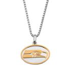 Two Tone Stainless Steel Men's Seattle Seahawks Pendant Necklace, Size: 22, Grey
