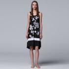Women's Simply Vera Vera Wang High-low Keyhole Chemise, Size: Xl, Grey (charcoal)