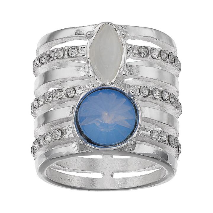 Jennifer Lopez Circle & Marquise Multi Row Ring, Women's, Size: 7, Blue