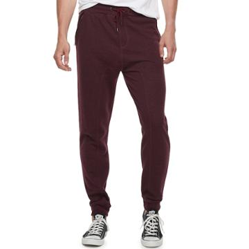 Men's Hollywood Jeans Terry Cloth Jogger Pants, Size: Large, Red