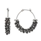 Simply Vera Vera Wang Beaded Hoop Earrings, Women's, Black
