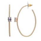 Lc Lauren Conrad Rectangle Nickel Free Twisted Hoop Earrings, Women's, Blue