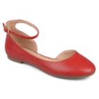 Journee Collection Astley Women's D'orsay Flats, Size: 5.5 Wide, Red