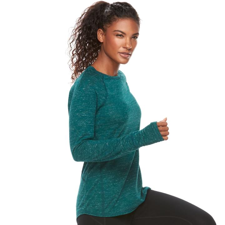 Women's Tek Gear&reg; Raglan Long Sleeve Tee, Size: Xs, Dark Blue