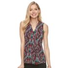 Women's Dana Buchman Pleated V-neck Tank, Size: Xl, Dark Red