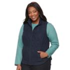 Plus Size Croft & Barrow&reg; Quilted Vest, Women's, Size: 3xl, Blue