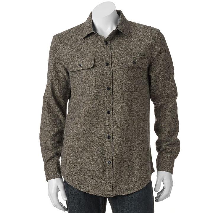 Men's Sonoma Goods For Life&trade; Donegal Modern-fit Button-down Shirt, Size: Medium, Dark Brown