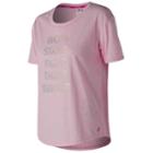 Women's New Balance Lace Up For The Cure Heather Tech Short Sleeve Graphic Tee, Size: Medium, Med Pink