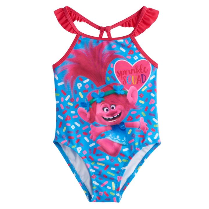 Toddler Girl Dreamworks Trolls 1-piece Swimsuit, Size: 3t, Blue