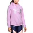 Women's Under Armour Favorite Fleece Metallic Logo Hoodie, Size: Large, Beige Over