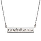 Sterling Silver Baseball Mom Bar Necklace, Women's, Size: 16, Grey