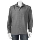 Men's Batik Bay Grid Easy-care Casual Button-down Shirt, Size: Small, Black
