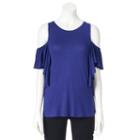 Women's Apt. 9&reg; Ruffle Cold-shoulder Top, Size: Xs, Drk Purple
