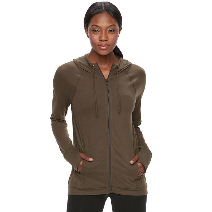 Women's Tek Gear&reg; Jersey Jacket, Size: Large, Dark Green