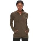 Women's Tek Gear&reg; Jersey Jacket, Size: Large, Dark Green