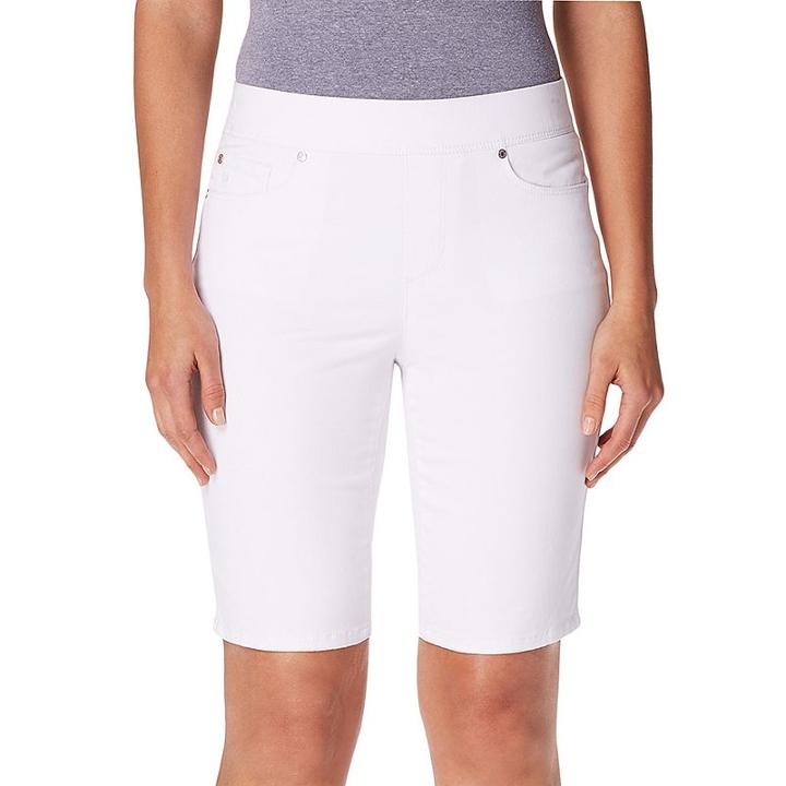 Women's Gloria Vanderbilt Avery Bermuda Shorts, Size: 12, White