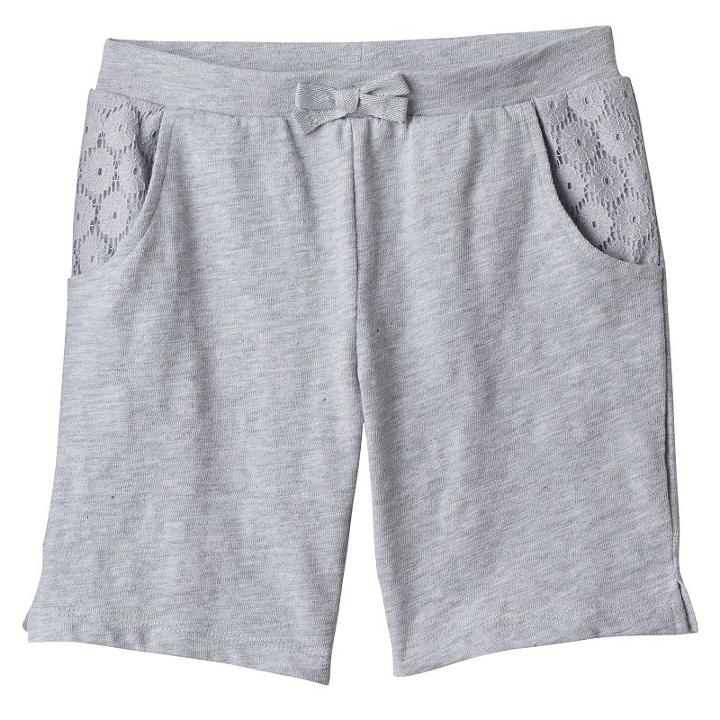 Girls 4-10 Jumping Beans&reg; Slubbed Bermuda Shorts, Girl's, Size: 10, Light Grey