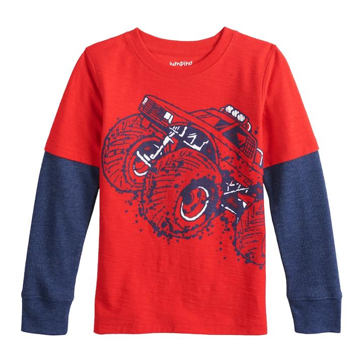 Boys 4-12 Jumping Beans&reg; Mock Layer Slubbed Graphic Tee, Size: 4, Med Red