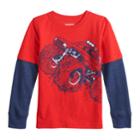 Boys 4-12 Jumping Beans&reg; Mock Layer Slubbed Graphic Tee, Size: 4, Med Red