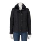 Juniors' Coffee Shop Faux-fur Collar Puffer Jacket, Girl's, Size: Medium, Black