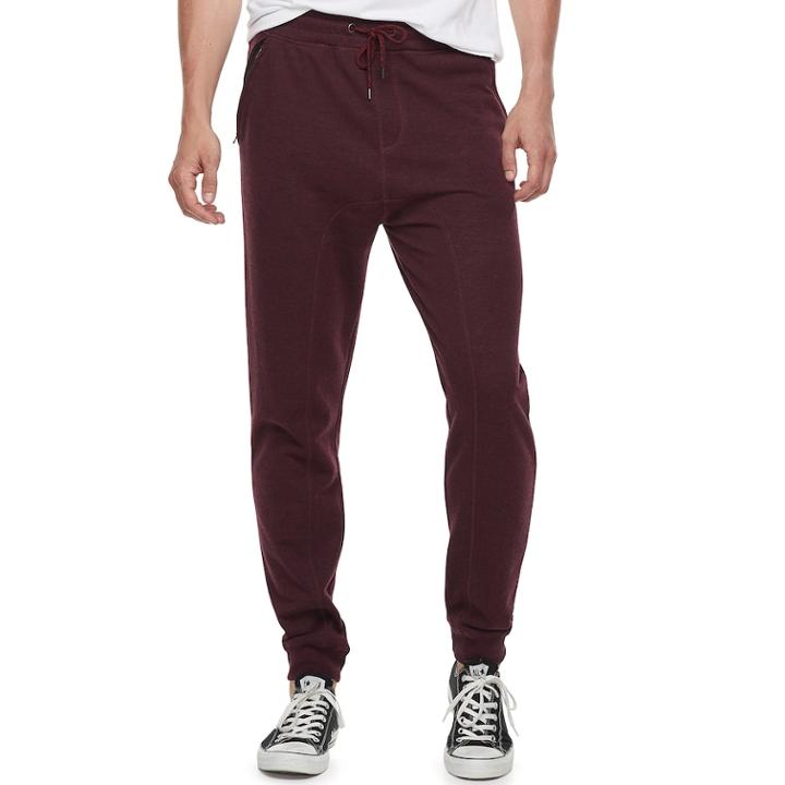 Men's Hollywood Jeans Arnie French Terry Jogger Pants, Size: Medium, Red