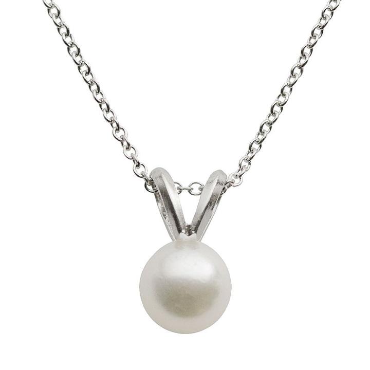18k White Gold Aa Akoya Cultured Pearl Pendant - 18 In, Women's, Size: 18