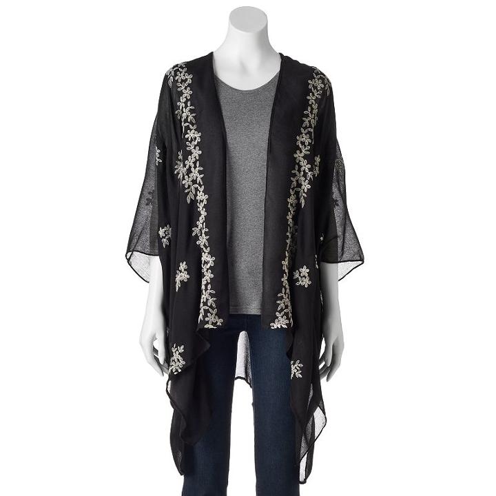 Sonoma Goods For Life™ Embroidered Floral Kimono, Women's, Oxford