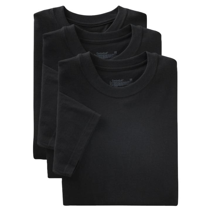 Big & Tall Hanes Ultimate 3-pack Fresh Iq Crewneck Tees, Men's, Size: Xl Tall, Black