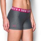 Women's Under Armour Power In Pink Heatgear Armour Shorty Shorts, Size: Medium, Grey Other