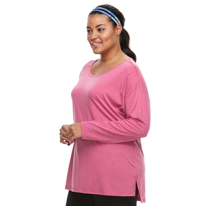 Plus Size Tek Gear&reg; Cutout-shoulder Tee, Women's, Size: 2xl, Med Pink