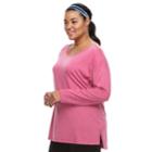 Plus Size Tek Gear&reg; Cutout-shoulder Tee, Women's, Size: 2xl, Med Pink