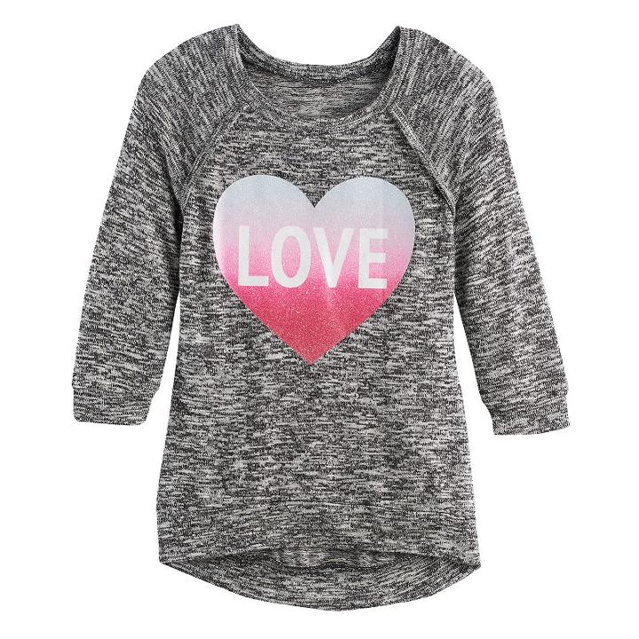 Girls 7-16 & Plus Size Miss Chievous 3/4 Hatchi Graphic Top, Size: Medium, Black