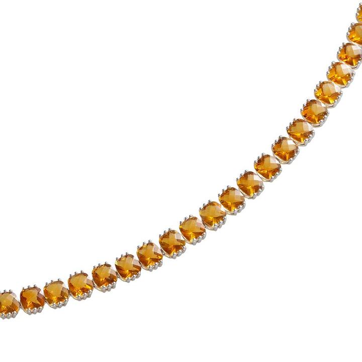 Sterling Silver Citrine Bracelet, Women's, Size: 7.5, Orange
