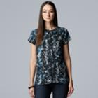 Petite Simply Vera Vera Wang Essential Popover Top, Women's, Size: S Petite, Brt Blue