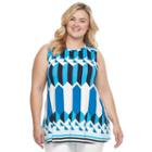 Plus Size Women's Croft & Barrow&reg; Scoopneck Trapeze Tank, Size: 1xl, Dark Blue
