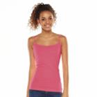 Juniors' So&reg; Scoopneck Satin-trim Cami Tank Top, Girl's, Size: Small, Lt Orange