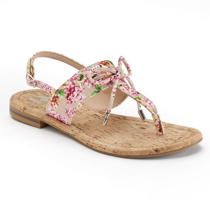 Dana Buchman Floral Tie Flip-flops, Women's, Size: Medium, Natural