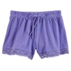 Girls 4-8 Carter's Lace-hem Gauze Shorts, Girl's, Size: 5, Purple