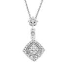 Simply Vera Vera Wang 1/6 Carat T.w. Diamond Halo Rhombus Pendant Necklace, Women's, White