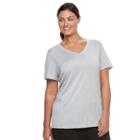 Plus Size Tek Gear&reg; V-neck Performance Tee, Women's, Size: 3xl, Light Grey